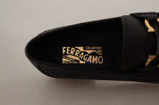 Salvatore Ferragamo Elegant Black Calf Leather Loafers