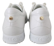 Jimmy Choo Elegant White Leather Sneakers
