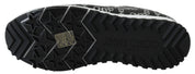 Jimmy Choo Elegant Black & Silver Leather Sneakers