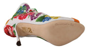 Dolce & Gabbana White Jersey Stretch Boots Open Toes Heels Shoes