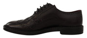 Dolce & Gabbana Purple Leather Oxford Wingtip Formal Shoes