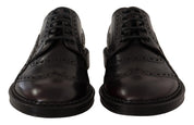 Dolce & Gabbana Purple Leather Oxford Wingtip Formal Shoes