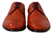 Dolce & Gabbana Orange Exotic Leather Dress Derby Shoes