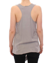 Comeforbreakfast Gray Viscose Tank Top Shirt Blouse