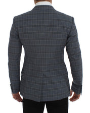 Dolce & Gabbana Elegant Blue Checkered Slim Fit Blazer