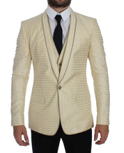 Dolce & Gabbana Sophisticated Beige Polka Dotted Blazer & Vest