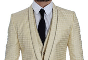 Dolce & Gabbana Sophisticated Beige Polka Dotted Blazer & Vest