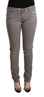 Acht Gray Cotton Low Waist Skinny Push Up Denim Jeans