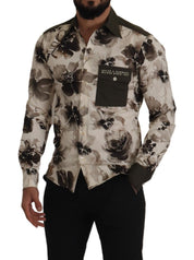 Dolce & Gabbana Floral Print Casual Cotton Shirt