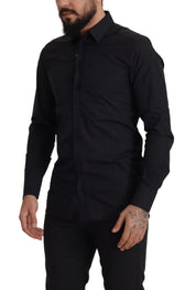 Dolce & Gabbana Elegant Slim Fit Black Cotton Dress Shirt