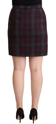 BENCIVENGA Multicolor Checkered Ruffle High Waist Mini Skirt