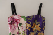 Dolce & Gabbana Dress Midi Patchwork Floral Jaquard Silk