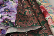 Dolce & Gabbana Dress Midi Patchwork Floral Jaquard Silk