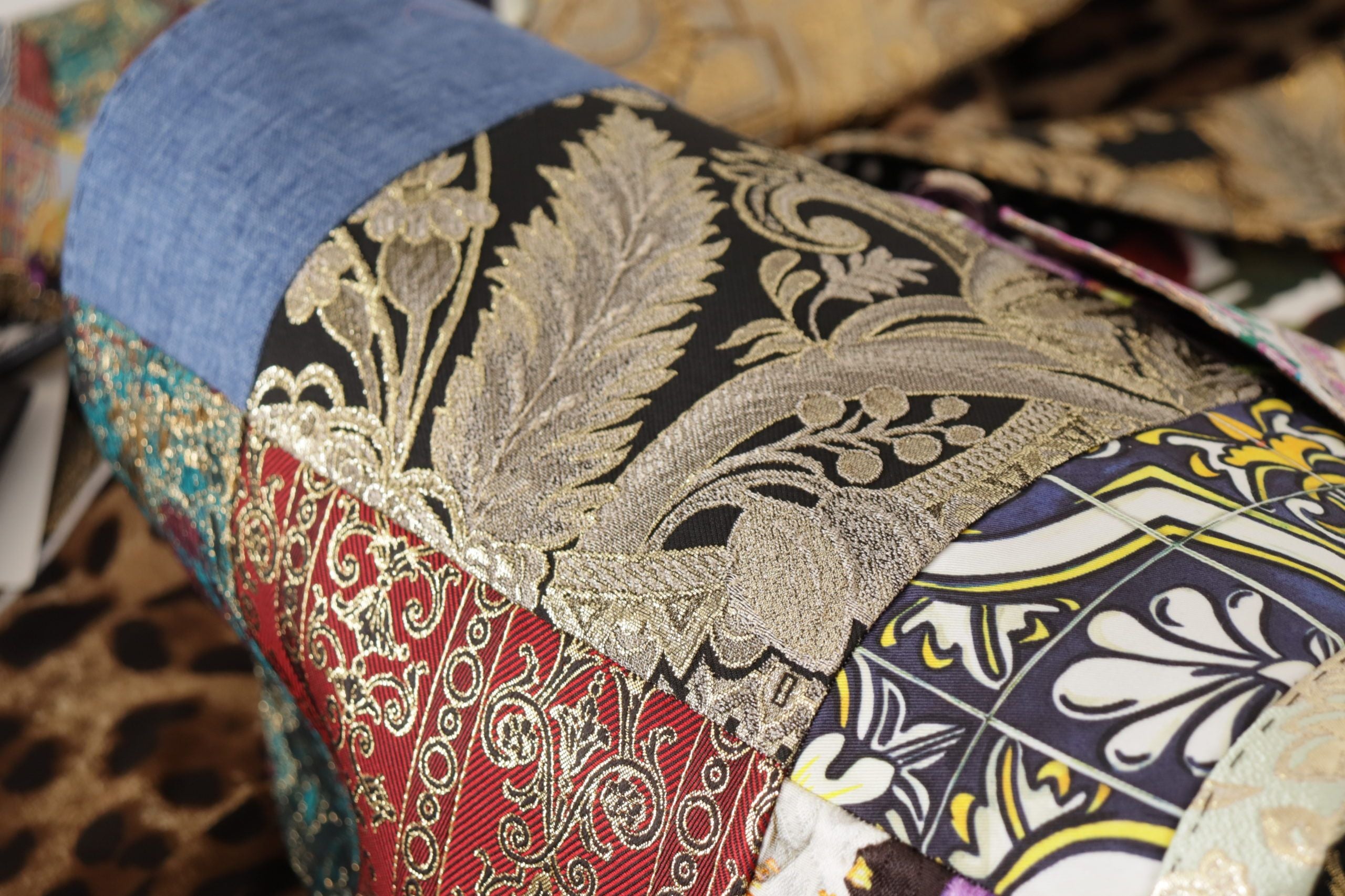 Dolce & Gabbana Multicolor Double-Breasted Patchwork Jacquard Blazer Jacket