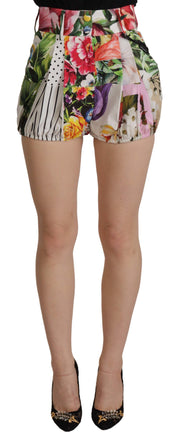 Dolce & Gabbana Multicolor High Waist Hot Pants Shorts