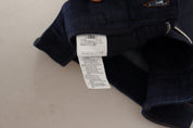 Dolce & Gabbana Blue Denim Stretch Crystal Hot Pants Shorts