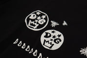 Dolce & Gabbana Black Logo Motive Crewneck Cotton T-shirt
