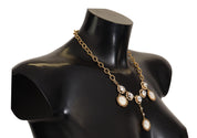 Dolce & Gabbana Gold Clock Statement Crystal Chain Necklace