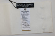 Dolce & Gabbana White Crystal Brass Wide Waist Runway Belt