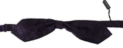 Dolce & Gabbana Elegant Blue Geometric Silk Bow Tie