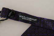 Dolce & Gabbana Elegant Blue Geometric Silk Bow Tie