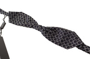 Dolce & Gabbana Elegant Black and White Silk Bow Tie