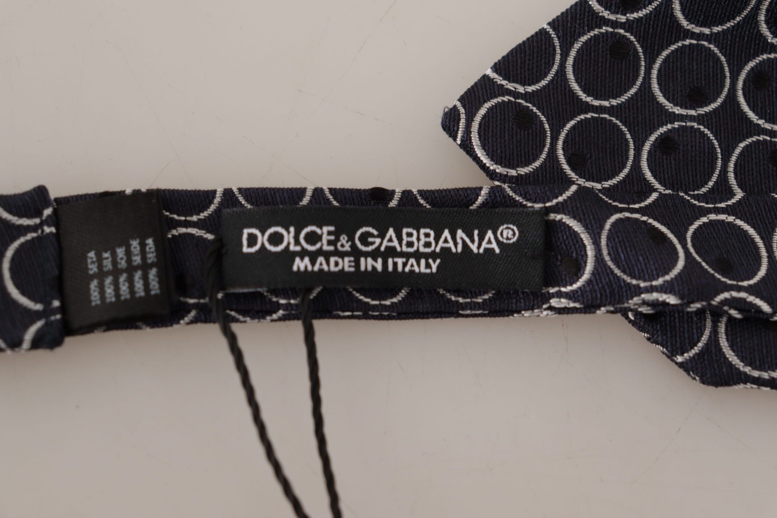 Dolce & Gabbana Elegant Black and White Silk Bow Tie