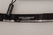 Dolce & Gabbana Elegant Silk Bow Tie in Black and Grey