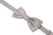 Dolce & Gabbana Chic Gray Silk Bow Tie