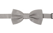 Dolce & Gabbana Chic Gray Silk Bow Tie