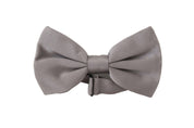 Dolce & Gabbana Elegant Gray Silk Bow Tie