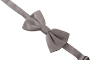 Dolce & Gabbana Elegant Gray Silk Bow Tie