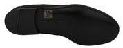 Dolce & Gabbana Black Floral Jacquard Slippers Loafers Shoes