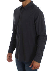 Alpha Massimo Rebecchi Sleek Gray Casual Cotton Shirt