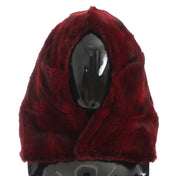 Dolce & Gabbana Bordeaux Hamster Fur Crochet Hood Scarf Hat