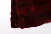 Dolce & Gabbana Bordeaux Hamster Fur Crochet Hood Scarf Hat