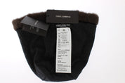 Dolce & Gabbana Luxurious Brown Weasel Fur Beanie