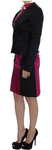Exte Black Pink Two Piece Suit Skirt & Blazer
