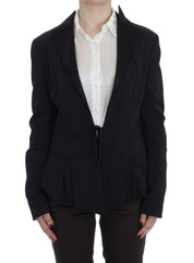 Exte Black Stretch Single Breasted Blazer Jacket