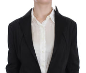 Exte Black Stretch Single Breasted Blazer Jacket