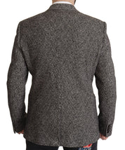 Dolce & Gabbana Exquisite Gray Herringbone Blazer Jacket