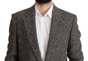 Dolce & Gabbana Exquisite Gray Herringbone Blazer Jacket