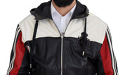 Dolce & Gabbana Elite Black Leather Hooded Bomber Jacket