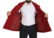 Dolce & Gabbana Elegant Red Double Breasted Wool Jacket