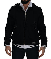 Dolce & Gabbana Elegant Black Bomber Jacket with Hood