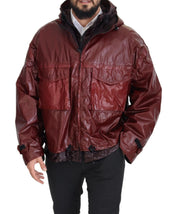 Dolce & Gabbana Elegant Bordeaux Full Zip Hooded Jacket