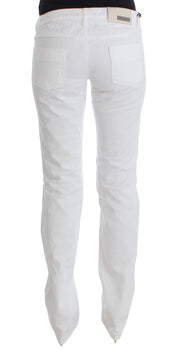Costume National White Cotton Slim Fit Denim Bootcut Jeans