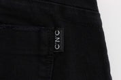 Costume National Black Cotton Slim Fit Cropped Jeans