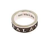 Nialaya Elegant Silver and Black Men's Sterling Ring