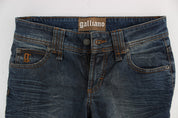 John Galliano Blue Wash Cotton Blend Slim Fit Jeans